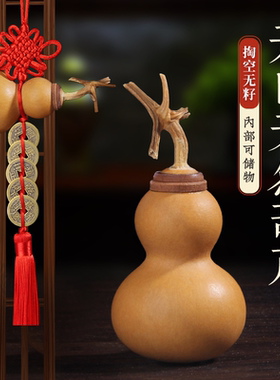 天然葫芦门对门空心五帝钱挂件