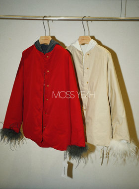 Moss烨〓设计师〓两色现货 简约圆领A字廓版鹅绒羽绒服外套