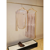 Moss烨 T恤c 腰果花拼接他弹力抽褶长袖 设计师 山羊绒莫代尔