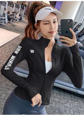 显瘦夹克女运动上衣秋冬跑步工装外套秋冬季瑜伽健身服轻奢ins潮