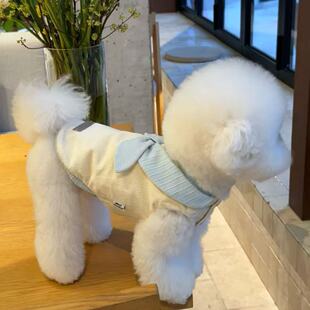 新款宠物条纹背心泰迪比熊博美雪纳瑞贵宾小型犬猫咪狗狗衣服
