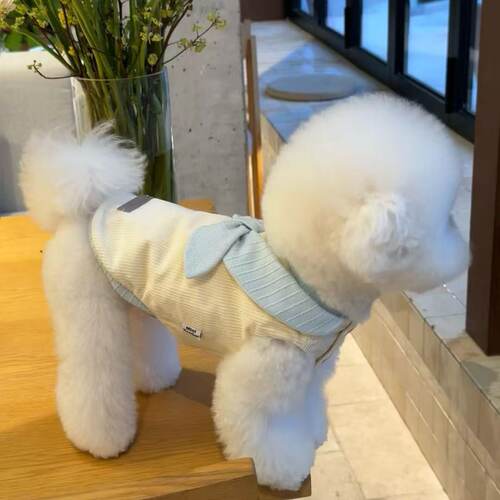 新款宠物条纹背心泰迪比熊博美雪纳瑞贵宾小型犬猫咪狗狗衣服