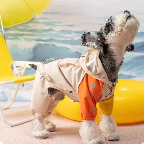 狗狗雨衣四脚全包户外印花防水反光服雪纳瑞中小型犬雨衣