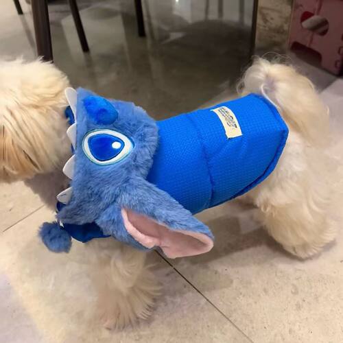 狗狗秋冬小怪兽连帽棉服马甲大耳朵加厚保暖背心防寒洋气超萌宠物