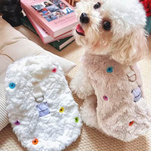 奶呼呼~宠物狗衣服秋冬泰迪冬装棉服马甲无袖柯基布偶猫衣服保暖