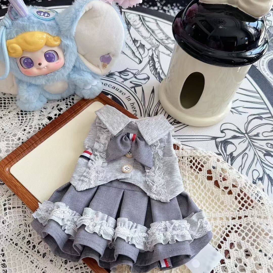 宠物春秋狗狗猫咪衣服JK制服蓬蓬裙猫咪蕾丝公主风连衣裙