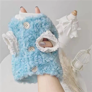 冬季 毛茸马甲定制宠物猫狗加厚羊羔绒背心 羊羔绒baby蓝