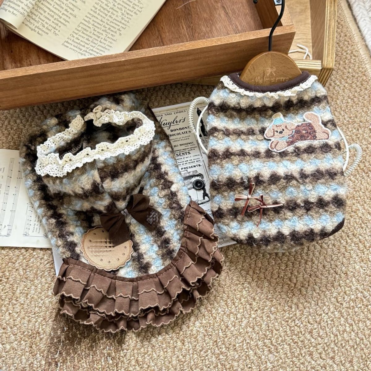 狗狗衣服秋冬装厚款猫公主香风圈圈绒加绒棉衣小型犬泰迪宠物