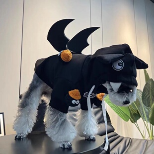 狗狗衣服冬季加绒保暖法斗雪纳瑞比熊泰迪柴犬猫搞怪连帽卫衣