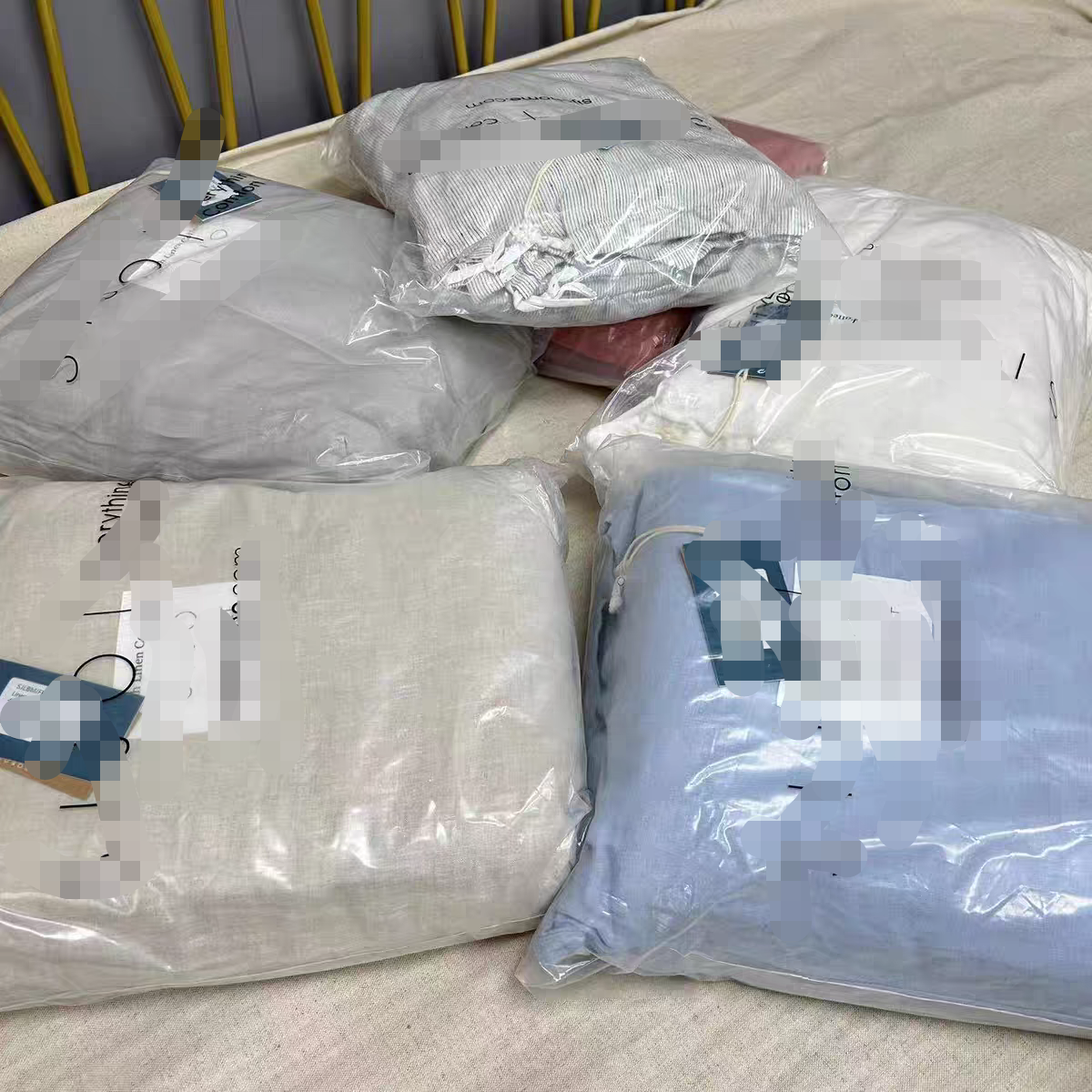 出口原单14支法国诺曼底有机亚麻雨露麻被套加大加厚轻奢纯麻被罩