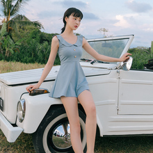 59元包邮  Ylsswim 女小清新裙式泳衣 保守不露肉