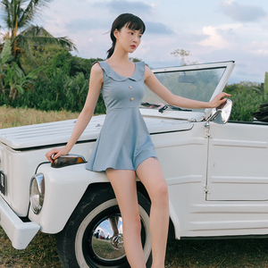 59元包邮  Ylsswim 女小清新裙式泳衣 保守不露肉