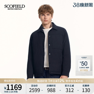 SCOFIELD男装25年冬季新品翻领夹克型轻量短款衬衫羽绒服鹅绒外套