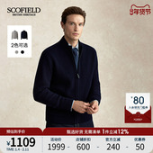 保暖高领拉链毛衣开衫 时尚 100%绵羊毛 SCOFIELD男25年秋冬新品