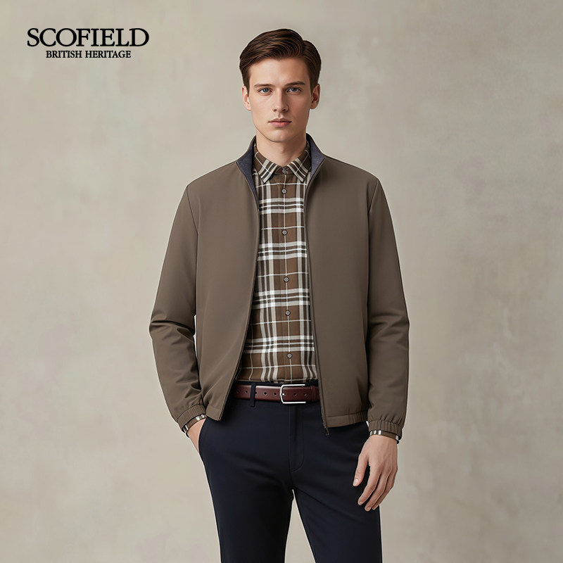 【双面穿】SCOFIELD男装秋冬新品潮流立领拉链教练夹克外套男