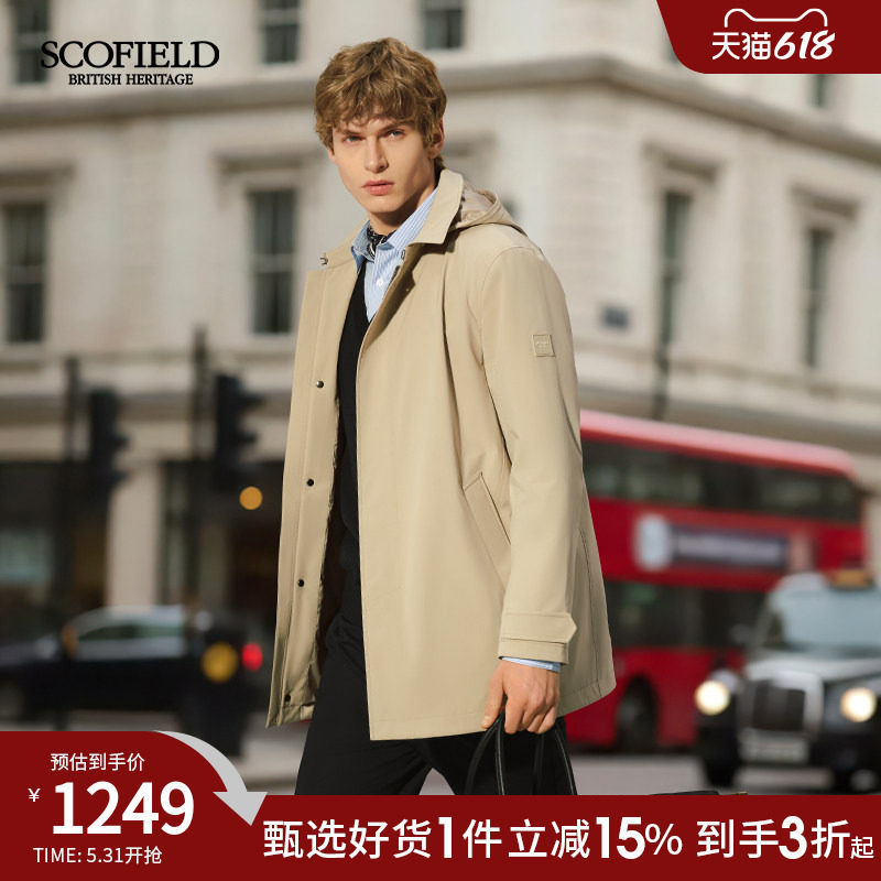 【科技三防】SCOFIELD男装26年春夏新品时尚通勤中长款风衣外套男