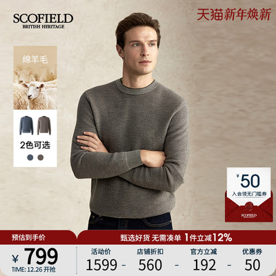 100%绵羊毛圆领毛衣针织