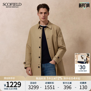 可拆卸 英伦复古通勤外套中长款 SCOFIELD男装 新款 风衣 24年春季