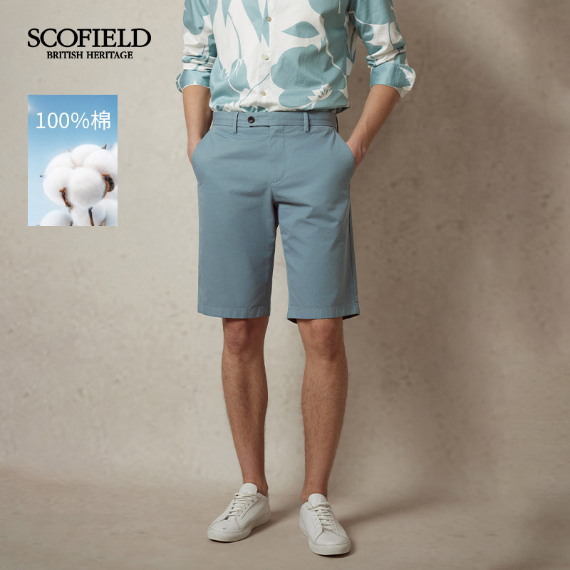 SCOFIELD男装夏季新款短裤休闲直筒短裤中裤商务宽松五分裤