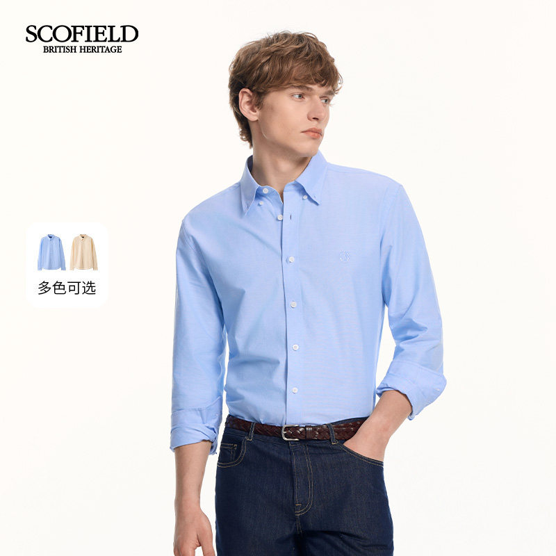 【牛津纺】SCOFIELID男装26年夏季新品100%棉吸湿透气长袖衬衫男