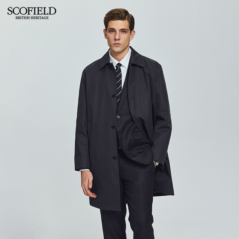 SCOFIELD男装24年春季新款外套英伦商务休闲复古潮流中长款风衣