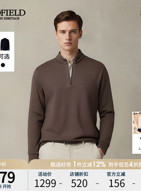 SCOFIELD男装新品日常休闲百搭潮流套头高领半拉链卫衣男上衣