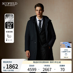 【90鹅绒】SCOFIELD男士24年冬季新款休闲连帽中长款保暖羽绒服