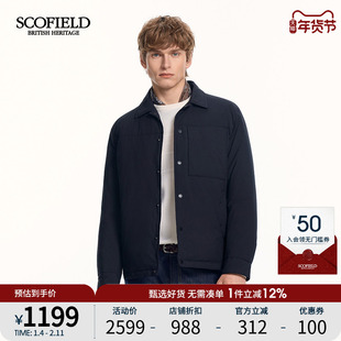 SCOFIELD男装25年冬季新品翻领夹克型轻量短款衬衫羽绒服鹅绒外套