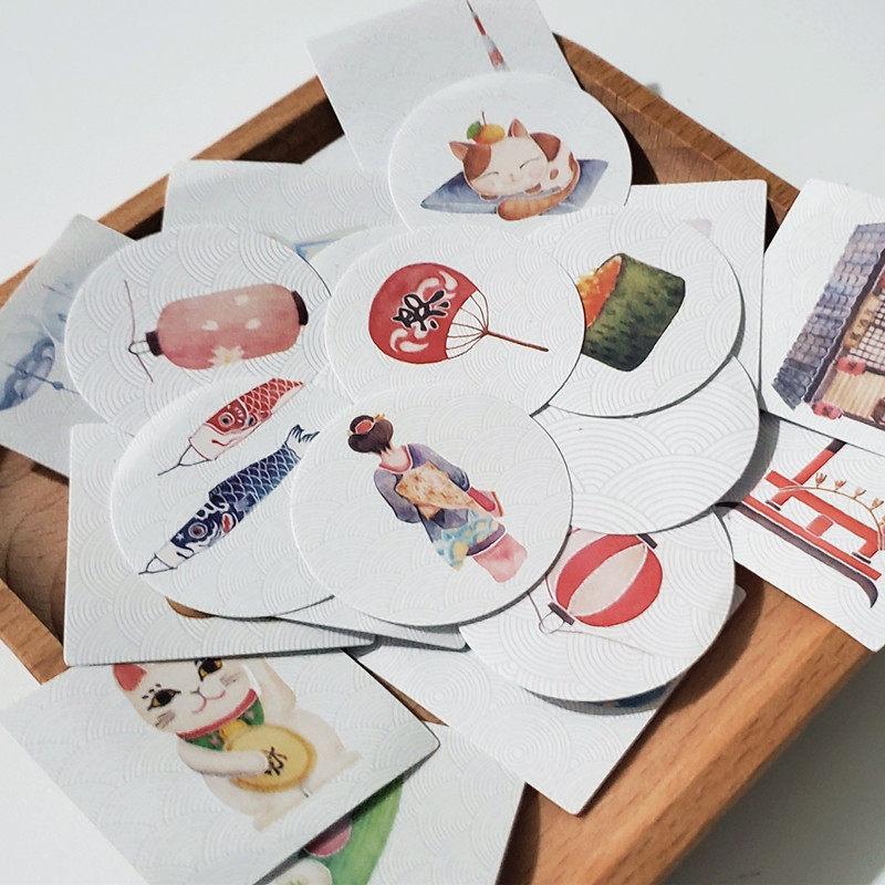 和风物语 日系可爱卡通小清新日式手帐装饰拼贴素材手账贴纸套装