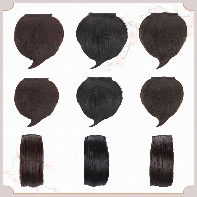 古装心形桃心刘海民国新娘秀禾桃形假发儿童舞台舞蹈表演头帘包邮