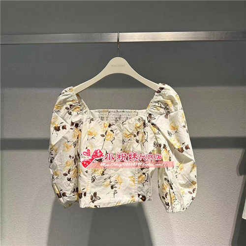A1CDD3115女装2023秋法式印花衬衫上衣A1CDD311582