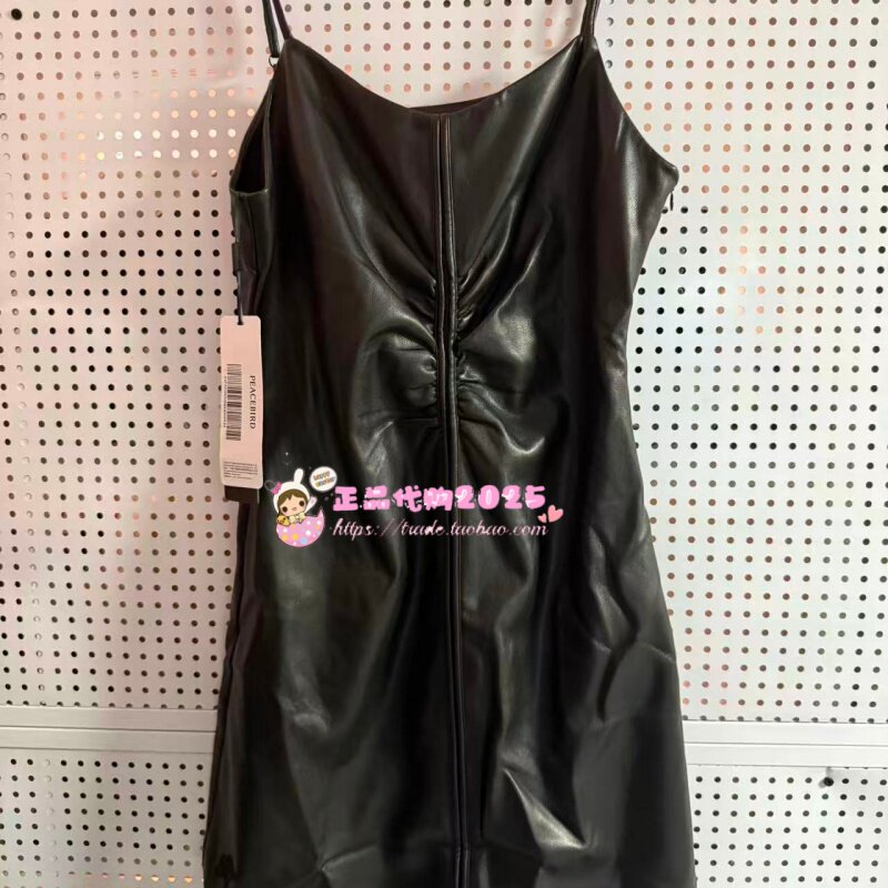 A3FAD3502 女装2023秋专柜正品新款PU吊带连衣裙A3FAD3502 89-599