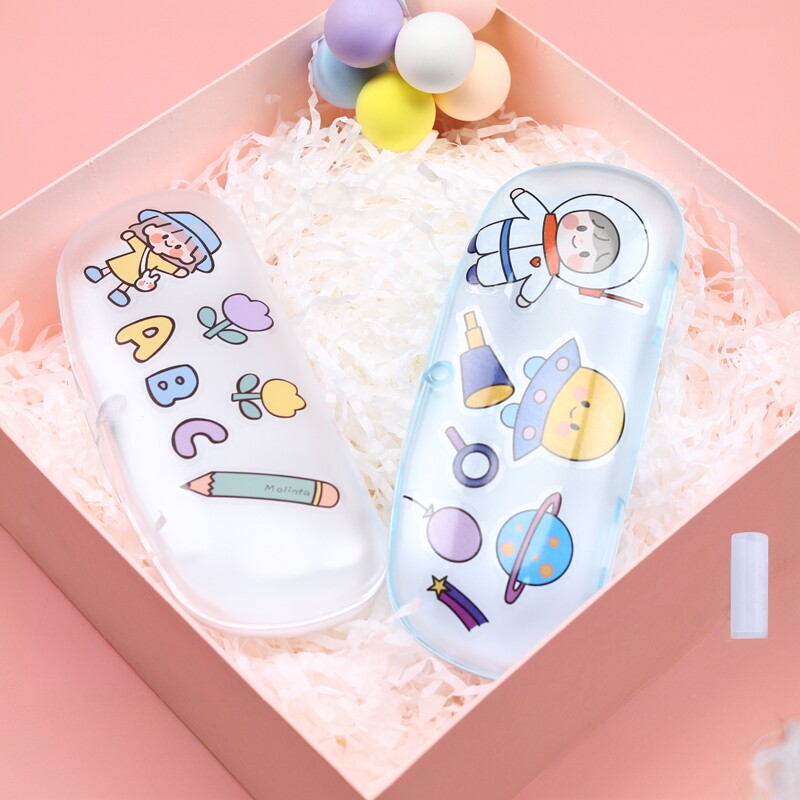 眼镜盒ins少女diy贴画防压抗摔