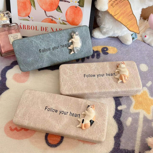 眼镜盒便携抗压小众猫咪