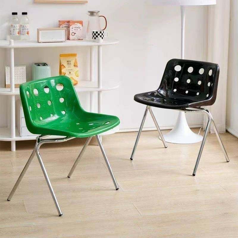 奶酪椅子韩国ins风网红中古餐厅洞洞椅简约咖啡店奶茶店靠背餐椅