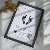 新生宝宝手印脚印定制婴儿百天周岁纪念品手足印纪念相框满月礼物