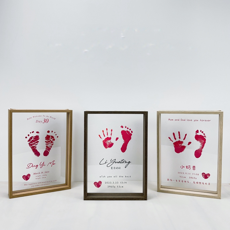 透明亚克力满月百天周岁手脚印