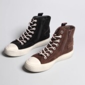 时尚 运动鞋 侧拉链内加绒保暖牛京皮面女高帮休闲鞋 板鞋