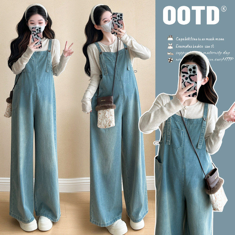 孕妇春装套装2026新款洋气时髦孕期穿搭上衣牛仔背带裤春秋两件套,孕妇装/孕产妇用品/营养,套装,淘宝优惠券,粉丝福利购,淘宝优惠卷