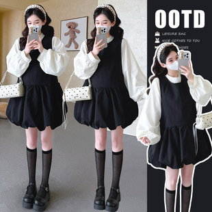 孕妇春装连衣裙2026新款孕期穿搭高级感衬衫公主裙不显怀春季套装