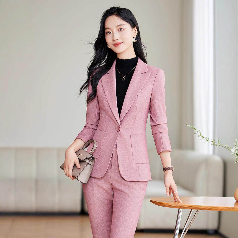 气粉色西装外套女AL825831新款春秋长袖尚套装业职质通勤时西服工,女装/女士精品,职业女裤套装,淘宝优惠券,粉丝福利购,淘宝优惠卷