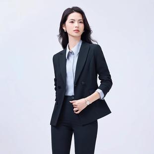 YXM-8151藏青西装套装女春季款试大学生答辩面职业装西服新正色装