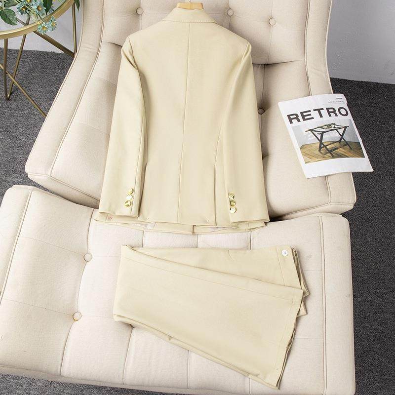 红YKZ6102件装色双排扣长袖小西装领外套女裤子两套装紫职业秋冬,女装/女士精品,职业女裤套装,淘宝优惠券,粉丝福利购,淘宝优惠卷