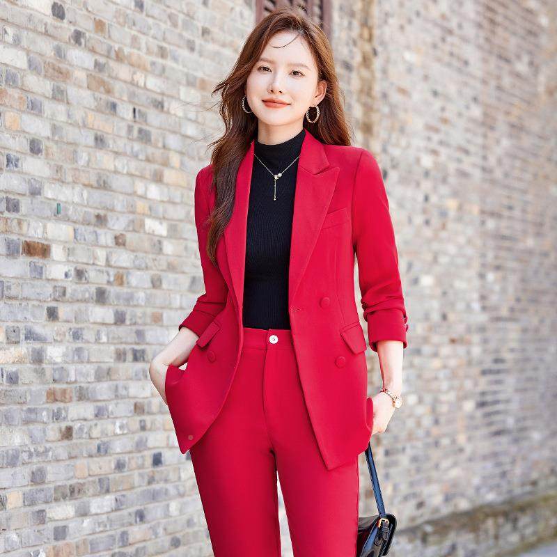 跨境黑色装装正女职业套装AL829945秋季新款高外级感气质通勤工装,女装/女士精品,职业女裤套装,淘宝优惠券,粉丝福利购,淘宝优惠卷