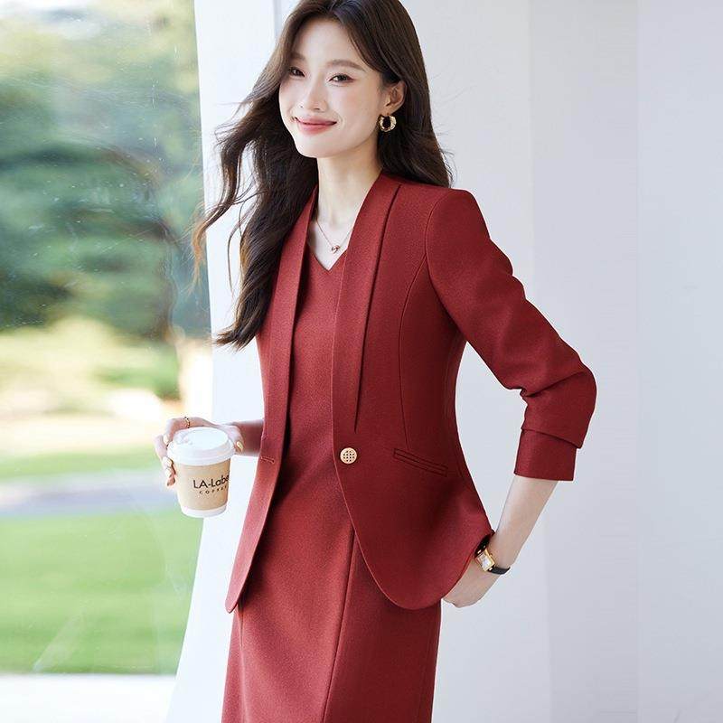 时尚套装新女套款无领XXG6901+西装裙子两件套时洋气职业髦装裙工,女装/女士精品,职业女裙套装,淘宝优惠券,粉丝福利购,淘宝优惠卷