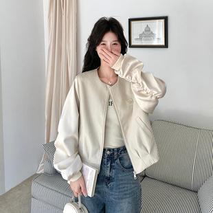 年B157FN88春秋装 减百搭适又亲肤休闲提升品龄接质拼皮短外 新舒款