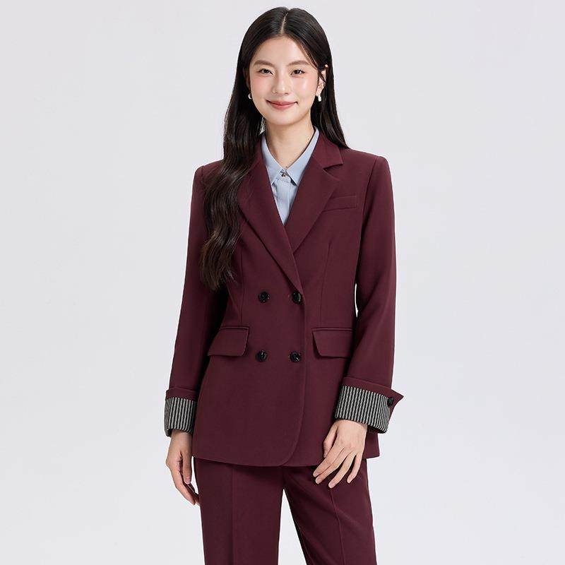 纹秋冬新款撞排色条袖双GDX1826/扣休闲西装外套时尚气质套个性西,女装/女士精品,职业女裤套装,淘宝优惠券,粉丝福利购,淘宝优惠卷