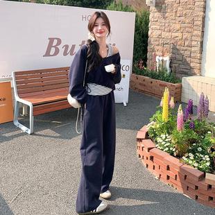 女年新款 阔裤 减装 背心 B157FN90三 龄提腿品质抽绳卫衣 套升春秋装