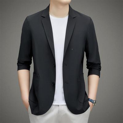 薄秋季男士款桑丝西服商务闲青2306-C年防晒服时休尚真丝免烫西蚕