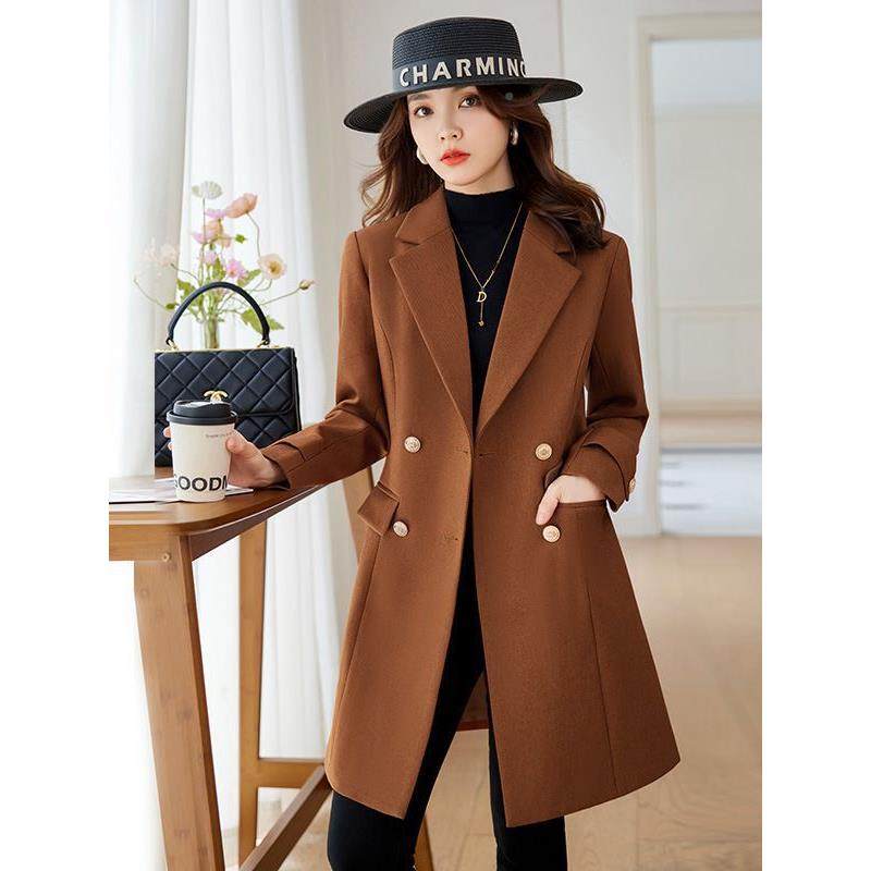 呢大衣毛套女春秋长款西装双面呢子风衣赫本外风小个子AL729876松,女装/女士精品,毛呢外套,淘宝优惠券,粉丝福利购,淘宝优惠卷